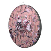 Franse Roze Toile Victoriaans stijl Bloemen Dartbord (Voorkant Rechts)