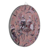Franse Roze Toile Victoriaans stijl Bloemen Dartbord (Voorkant Links)