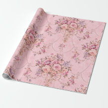 Franse Roze Victoriaans Stijl Bloemen Decoupage