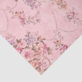 Franse Roze Victoriaans Stijl Bloemen Decoupage Tissuepapier (Detail)