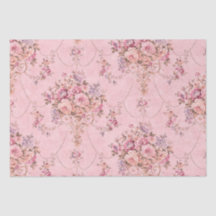 Franse Roze Victoriaans Stijl Bloemen Decoupage