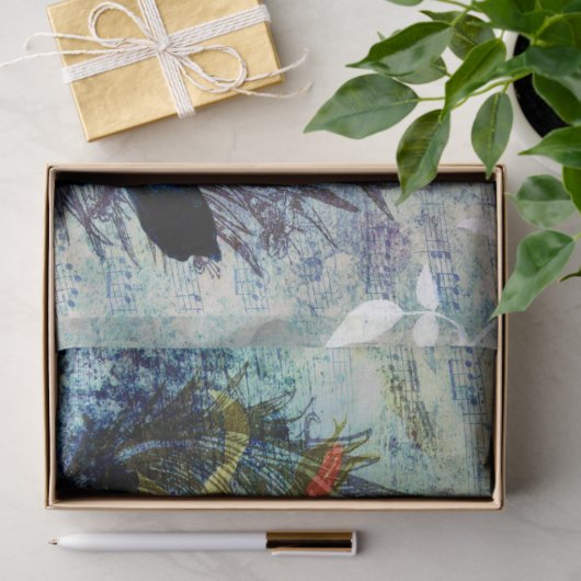  Franse Rozen Blauwe Ontvangpagina Tissuepapier (Geschenk)