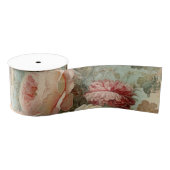  Franse Rozen Bloemblauw n Roze Decoupage Grosgrain Lint (Spoel)