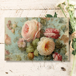 Franse  Rozen Bloemblauw n Roze Decoupage Tissuepapier