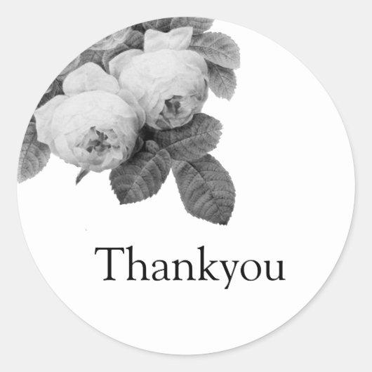 Franse rozen bruiloft bedankt Sticker (Voorkant)