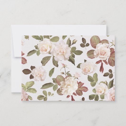 Franse Rozen bruiloft Hartelijk dank Bedankkaart (Achterkant)