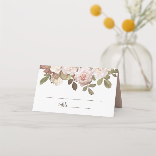  Franse Rozen bruiloft Plaatskaartje (Voorkant)