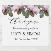 Franse  rozen bruiloft sparkling wijnetiket (Enkel label)