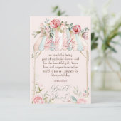 Franse Rozen Bruiloftswaterverf Bedankkaart (Staand voorkant)