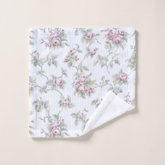  Franse Rozen en stripes Bad Handdoek (Wasdoekje)
