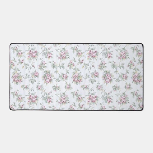 Franse Rozen en stripes Bureaumat (Voorkant)