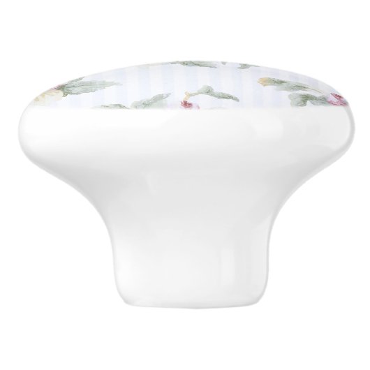  Franse Rozen en stripes Keramische Knop (Zijkant)