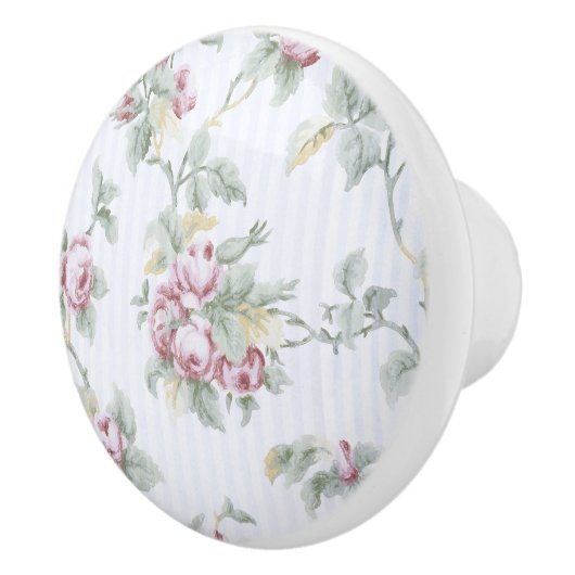  Franse Rozen en stripes Keramische Knop (Rechts)