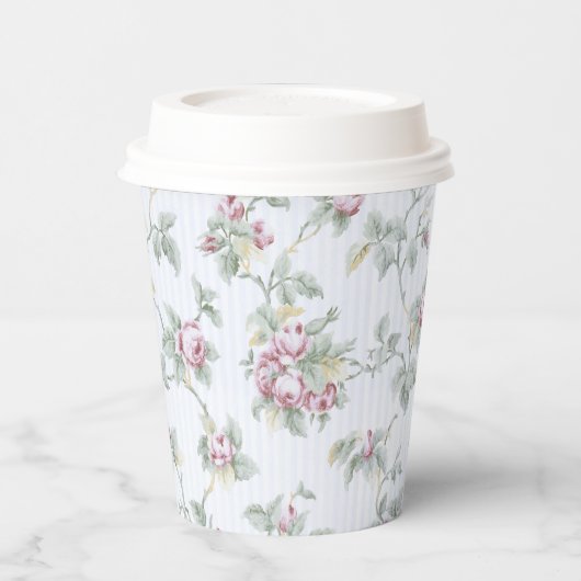  Franse Rozen en stripes Papieren Bekers (Links)