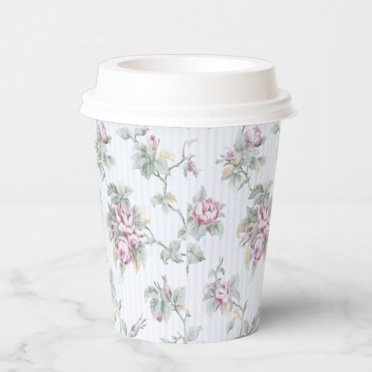  Franse Rozen en stripes Papieren Bekers (Rechts)