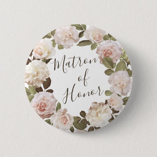  Franse Rozen Matron of Honor Button (Voorkant)