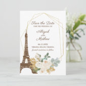 franse Rozen olifantenweddenschap bewaren de datum Save The Date (Staand voorkant)