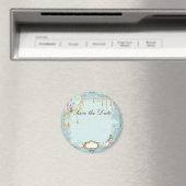 Franse rozen op kant Save the Date Magnet (Insitu (Vaatwasser))