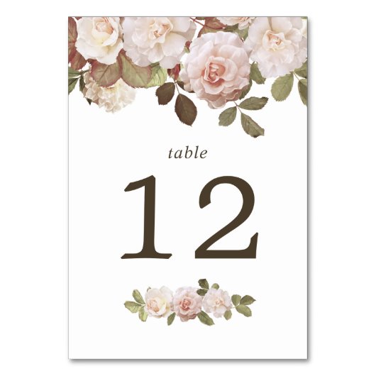 Franse Rozen Tabelnummer Kaart (Achterkant)