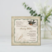 Franse Rozen Tortelduifjes Swirl  Lace - Aqua Kaart (Staand voorkant)