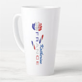 Franse Rozen vlag gepersonaliseerd Latte Mok (Linkerhoek)