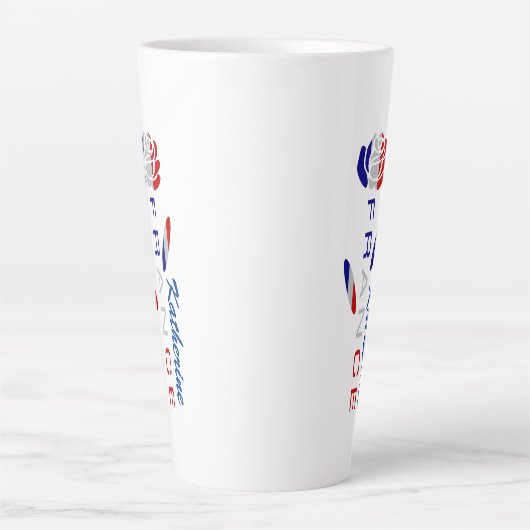 Franse Rozen vlag gepersonaliseerd Latte Mok (Voorkant)