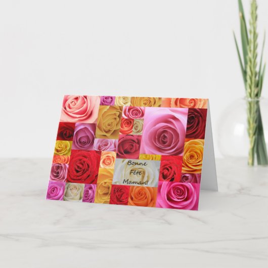 Franse rozen voor patchwork in Moederdag Kaart (Voorkant)