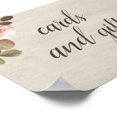 Franse Rozen Wedding Favor Sign Poster (Hoek)