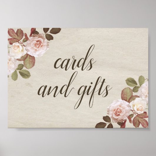 Franse Rozen Wedding Favor Sign Poster (Voorkant)