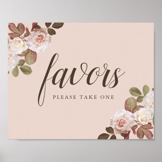  Franse Rozen Wedding Favor Sign Poster (Voorkant)