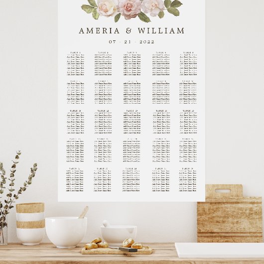  Franse Rozen Wedding XL-zitplaats Poster (Keuken)