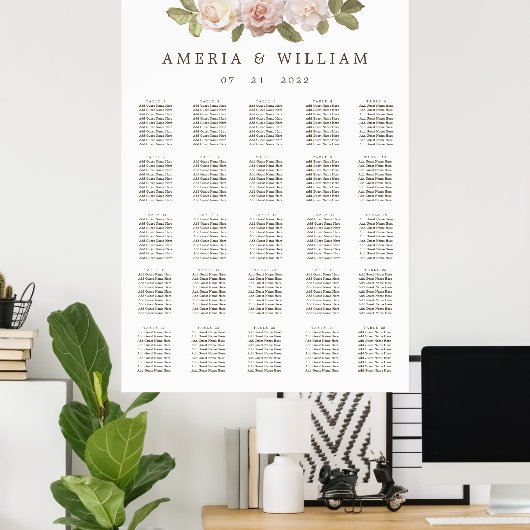  Franse Rozen Wedding XL-zitplaats Poster (Thuiskantoor)