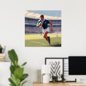 Franse rugbyspeler Art Print (Thuiskantoor)