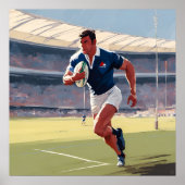 Franse rugbyspeler Art Print (Voorkant)