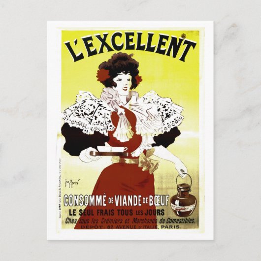 Franse rundvleessoep adverteren Briefkaart (Voorkant)