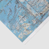  Franse Rustiek Blauw Bruin Bloemen Decoupage Tissuepapier (Detail)