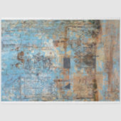  Franse Rustiek Blauw Bruin Bloemen Decoupage Tissuepapier (Voorkant)