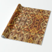 Franse rustieke herfst Herfst bruin Damask Cadeaupapier (Uitgerold)