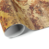 Franse rustieke herfst Herfst bruin Damask Cadeaupapier (Rol Hoek)