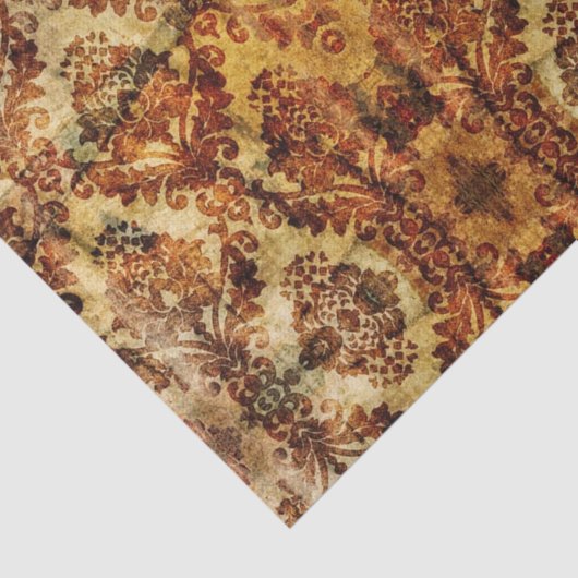 Franse rustieke herfst Herfst bruin Damask Tissuepapier (Detail)