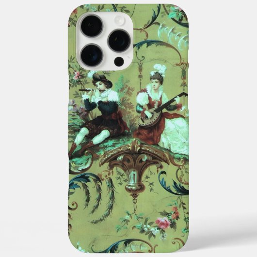 Franse Sage Green Toile Victoriaans Bloemen Case-Mate iPhone Case (Achterkant)