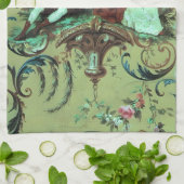  Franse Sage Green Toile Victoriaans Bloemen Theedoek (Gevouwen)