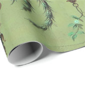 Franse Sage Green Toile Victoriaans Stijl Decoupag Cadeaupapier (Rol Hoek)