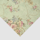 Franse Sage Groene Victoriaans Stijl Bloemen Decou Tissuepapier (Detail)