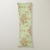 Franse salie groene Victoriaans stijl bloemenrococ Lichaamskussen (Voorkant Verticaal)