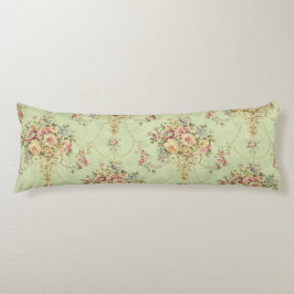 Franse salie groene Victoriaans stijl bloemenrococ Lichaamskussen