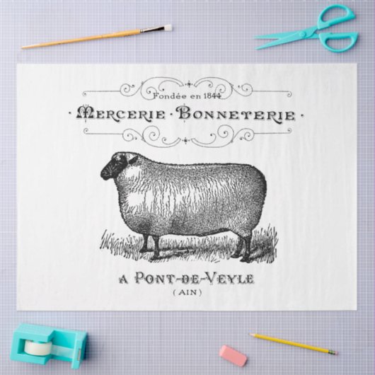 Franse schapen Grafisch Tissuepapier (Craft)