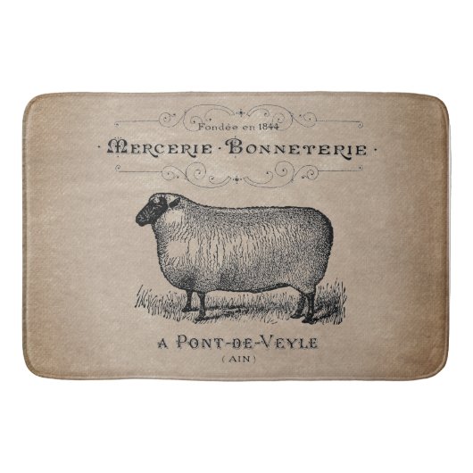 Franse schapenhouderij met ouderdom Muslin Badmat (Voorkant)