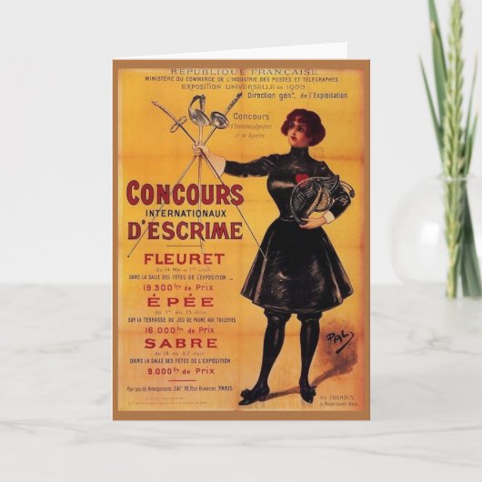  Franse schermwedstrijd Ad Note Kaart (Voorkant)