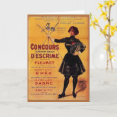  Franse schermwedstrijd Ad Note Kaart (Gele Bloem)